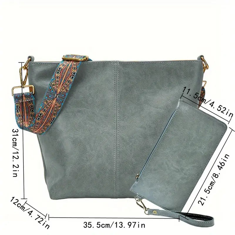 Geometric Strap Hobo Bag