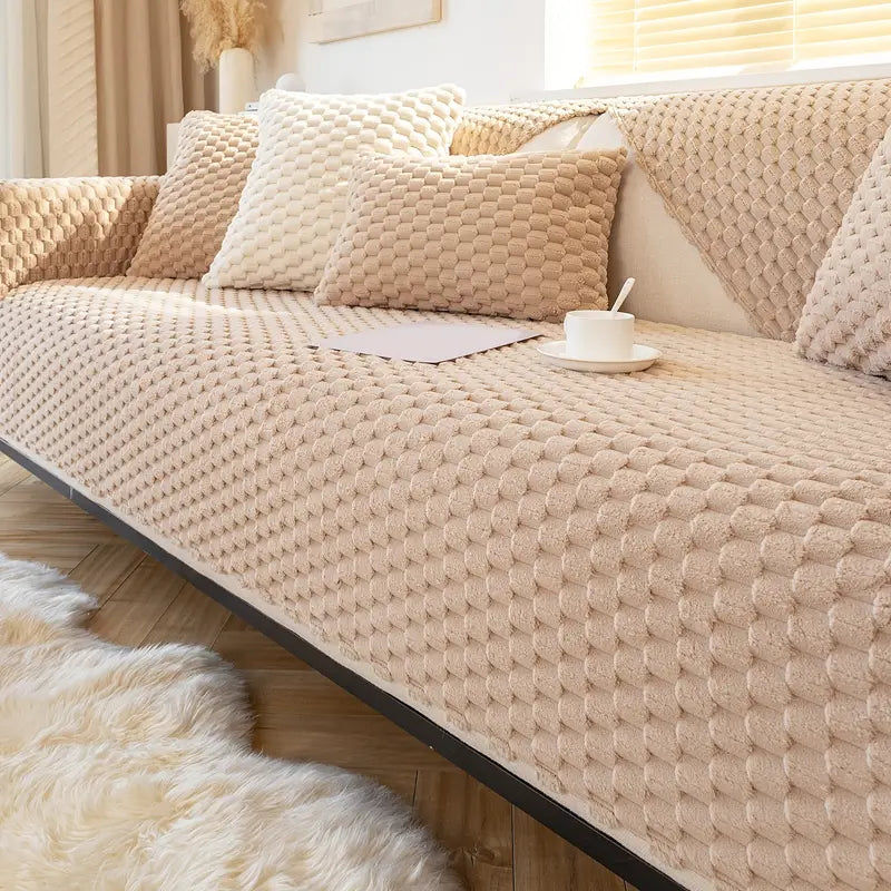 Honeycomb Velvet Sofa Slipcover