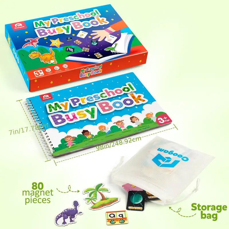 Magnetic Busy Book 9 Themed Stickers Toy