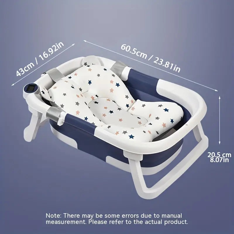 Real-Time Temperature Silicone Foldable Baby Bathtub